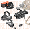 Prowl 2 night vision monocular with headband on a background with repeating text showing 'refurbished'