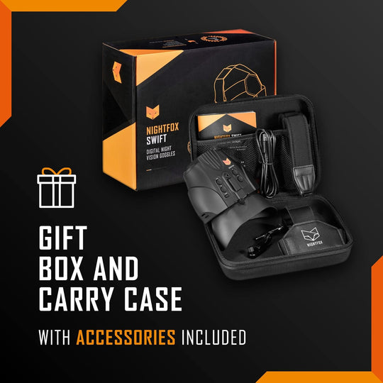 Swift NVGs in carry case with presentation box behind