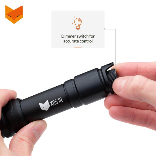 Nightfox XB5 940nm Low Glow Infrared LED Flashlight | DIMMER SWITCH FOR ACCURATE CONTROL