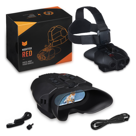 Nightfox Red HD Night Vision Goggles | Includes Accessories